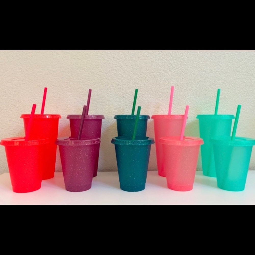 Pack of cups, glitter cups, 16oz, 24oz, colorful